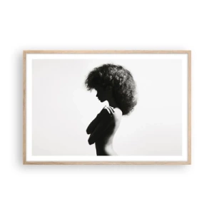 Affiche dans un chêne clair - Poster - Comme une fleur au bout d'une fine tige - 91x61 cm