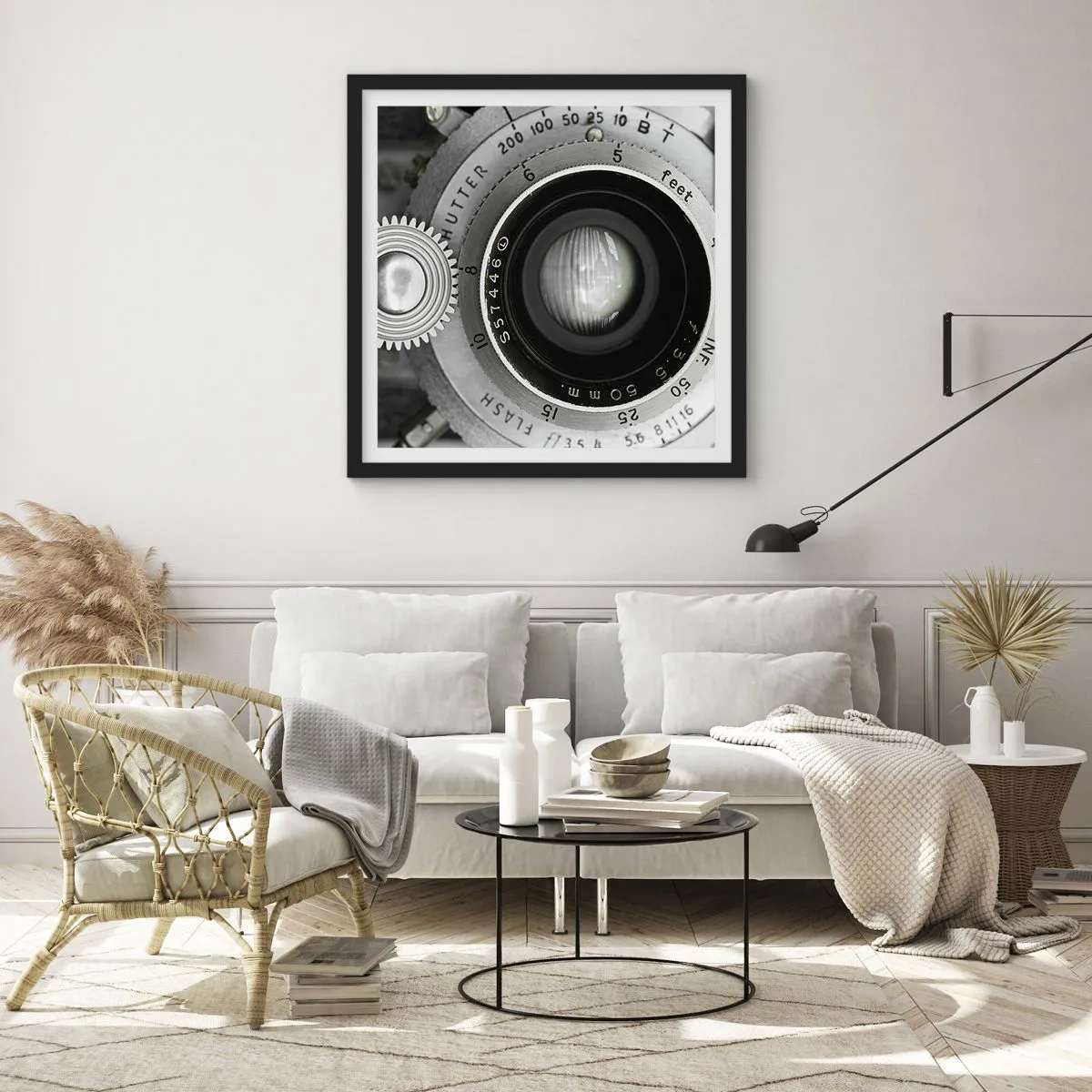 Affiche dans un cadre noir - Poster - Histoire d'Hollywood - 40x40 cm