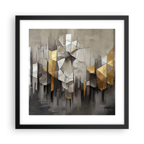 Affiche dans un cadre noir - Poster - Composition de glace et de lumière - 40x40 cm