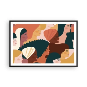 Affiche dans un cadre noir - Poster - Uniquement la féminité - 91x61 cm