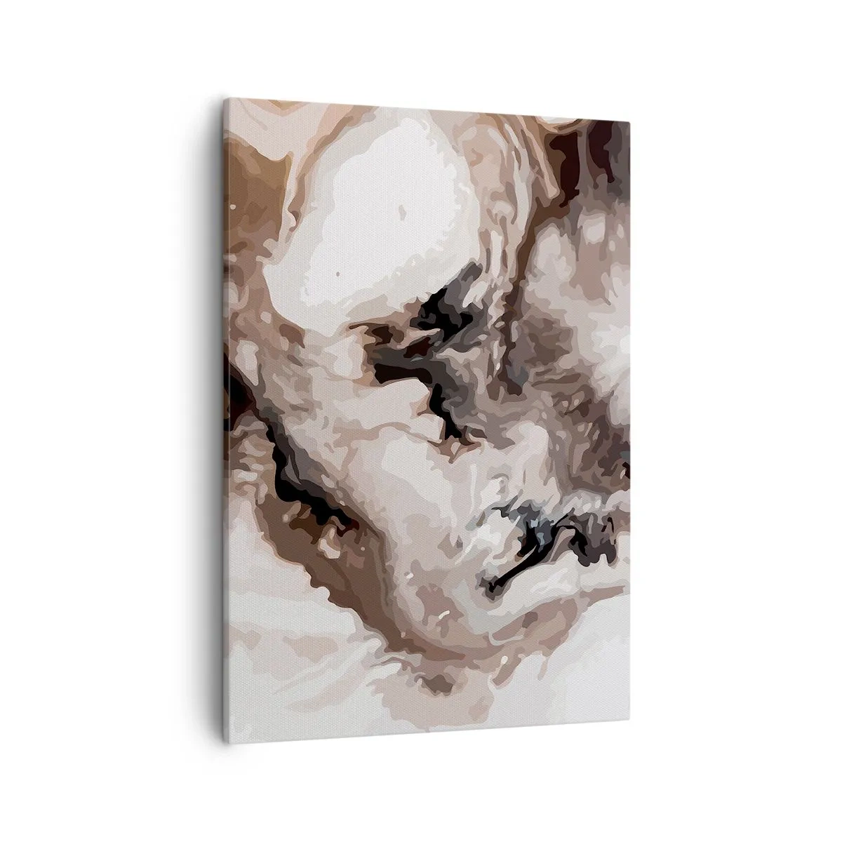 Impression sur toile - Image sur toile - Motif abstrait dans les tons de marron et de blanc - 50x70cm - La naissance d'une galaxie - Décoration murale moderne pour le salon et la chambre ARTTOR