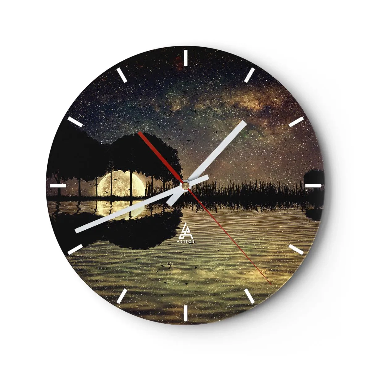 Horloge murale - Pendule murale - Nuit au bout du monde - 40x40 cm