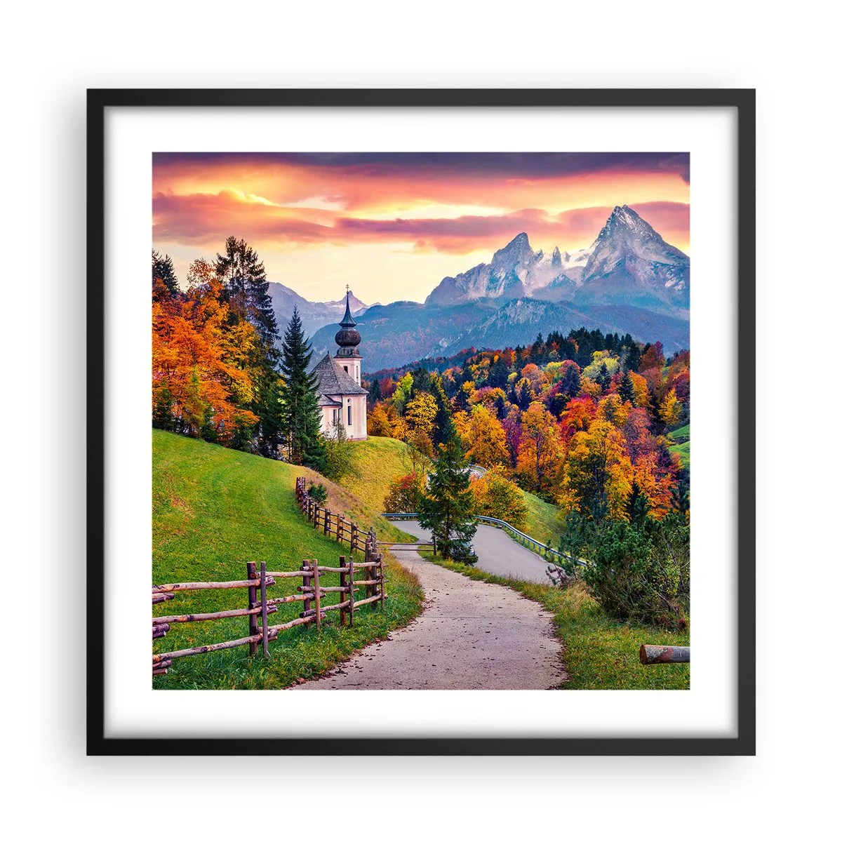 Affiche dans un cadre noir - Poster - Paysage comme peind - 50x50 cm