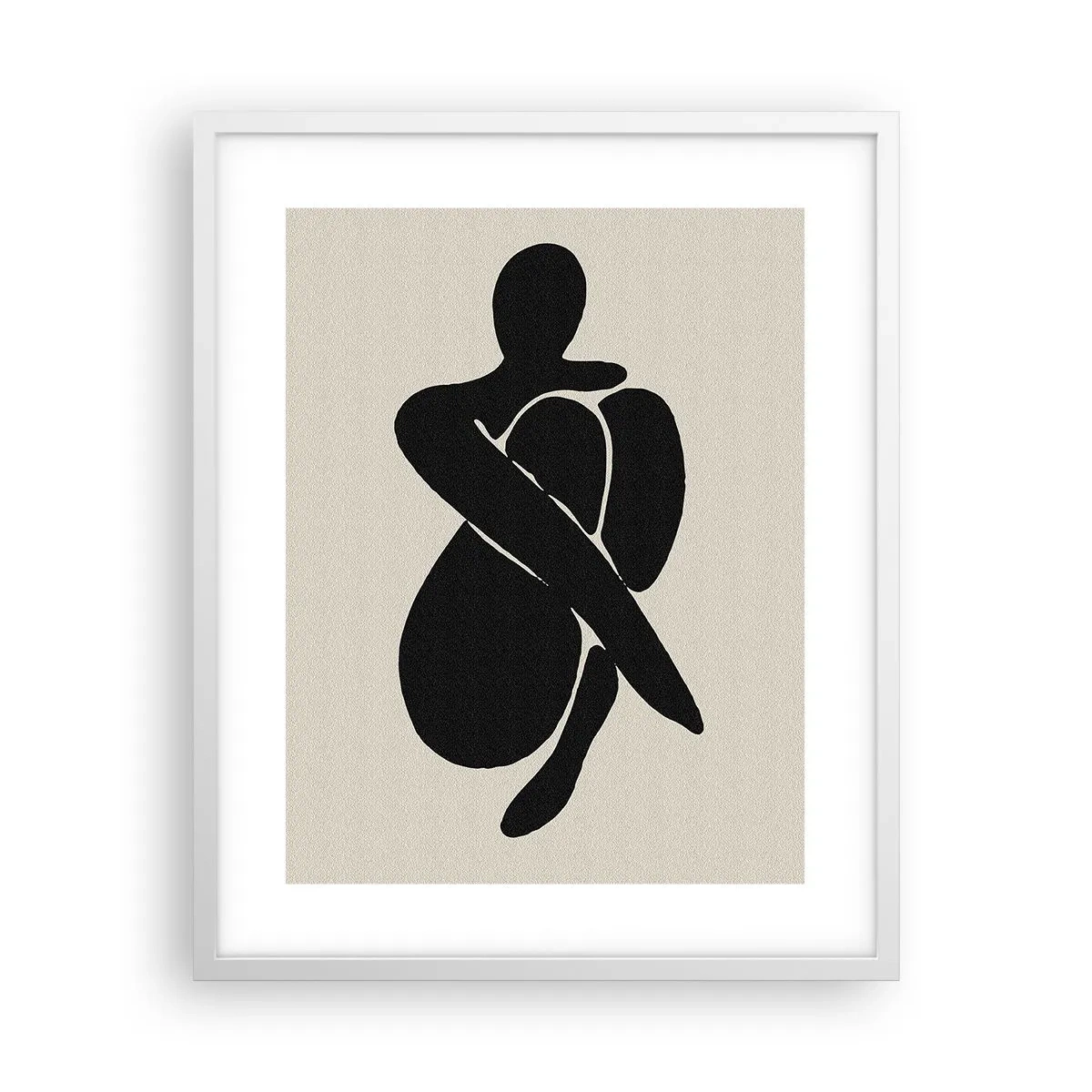 Affiche dans un cadre blanc - Poster - Dans ses propres bras - 40x50 cm