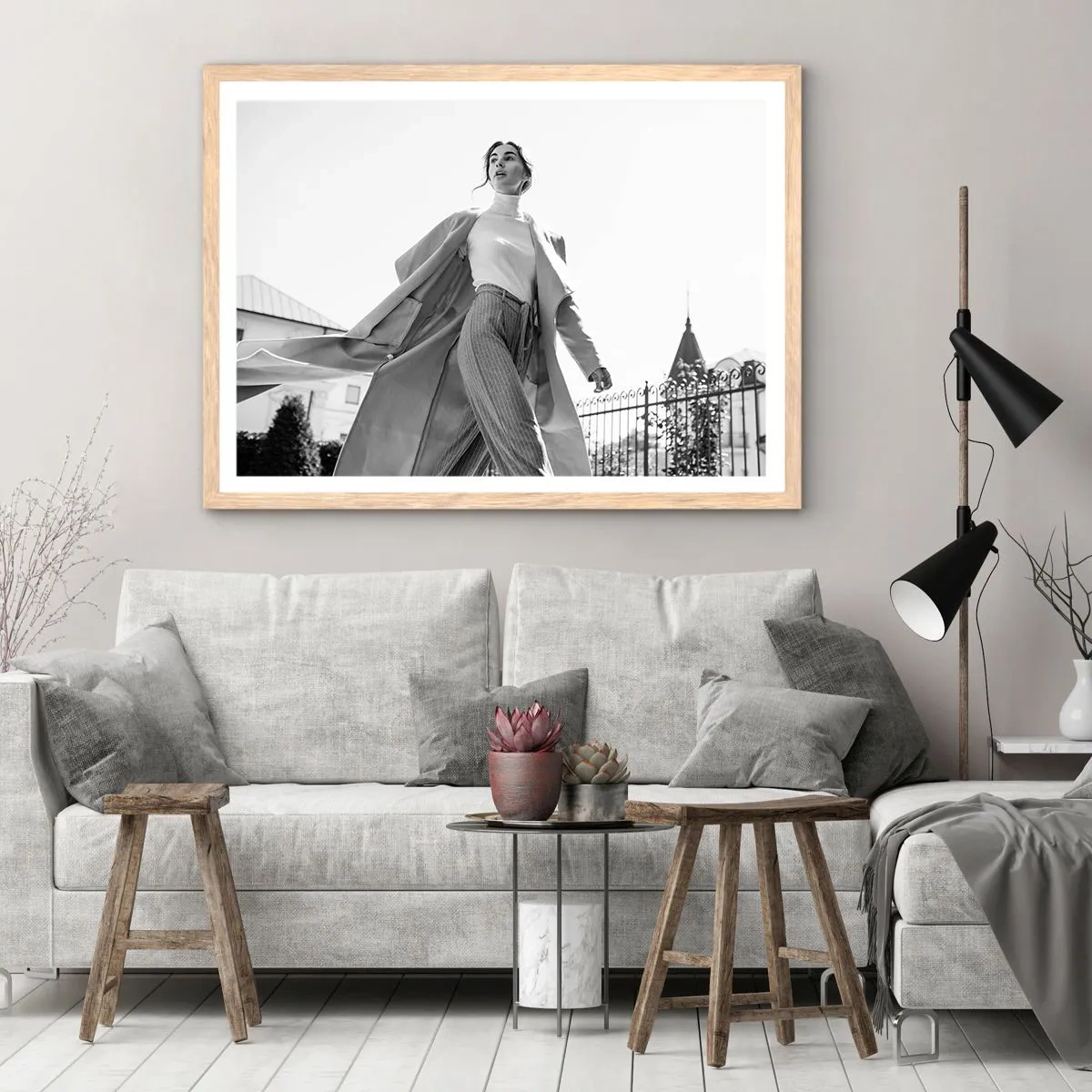 Affiche dans un chêne clair - Poster - Tu viens avec moi? - 91x61 cm