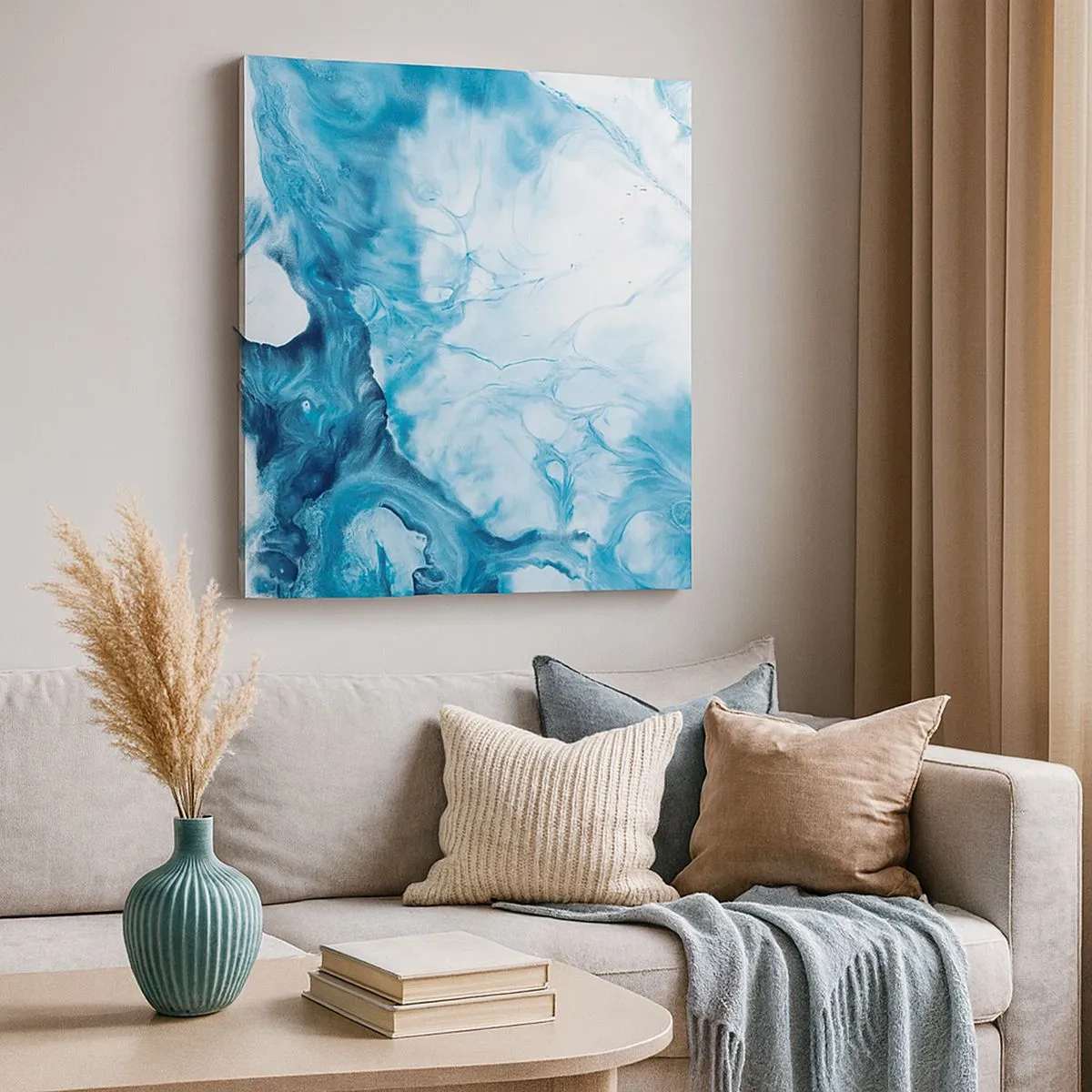 Impression sur toile - Image sur toile - Concert de bleu - 30x30 cm