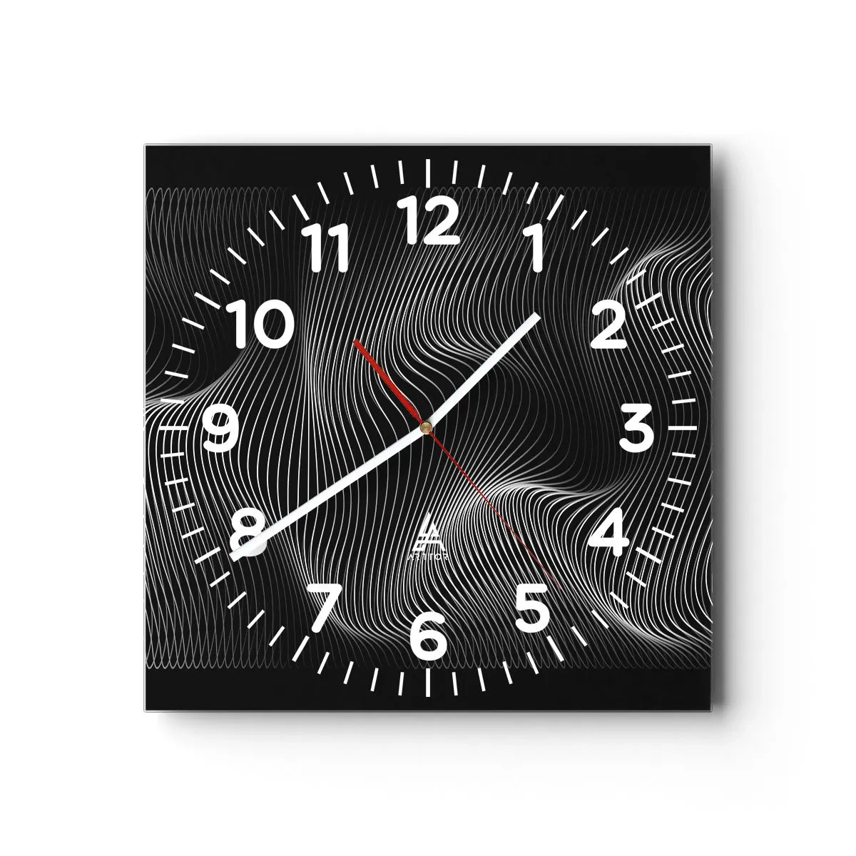 Horloge murale - Pendule murale - Danse de lumière dans l'espace - 40x40 cm