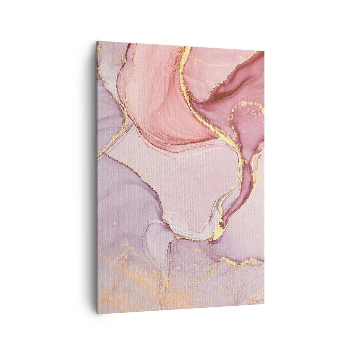 Impression sur toile - Image sur toile - Motifs abstraits délicats dans des tons de rose et d'or - 70x100cm - Caresse de couleurs - Décoration murale moderne pour le salon et la chambre ARTTOR