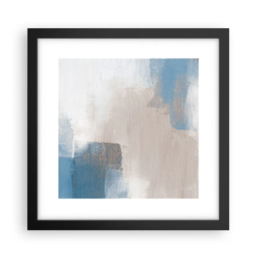 Affiche dans un cadre noir - Poster - Abstraction rose derrière un rideau de bleu - 30x30 cm