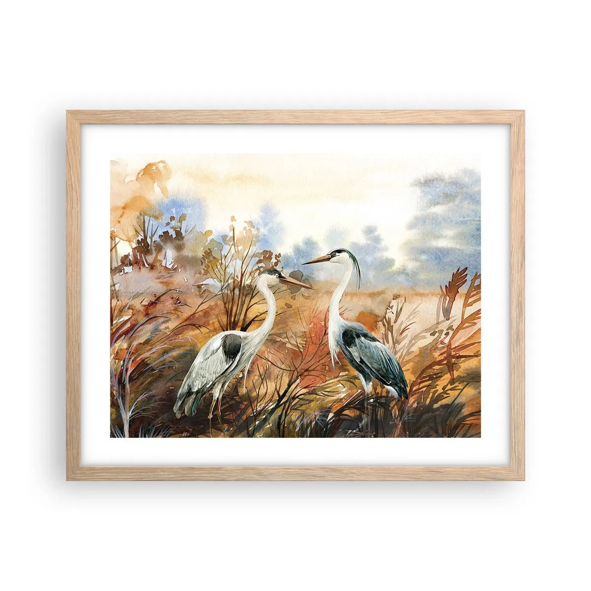 Affiche dans un chêne clair - Poster - Jusqu'où en automne ? - 50x40 cm