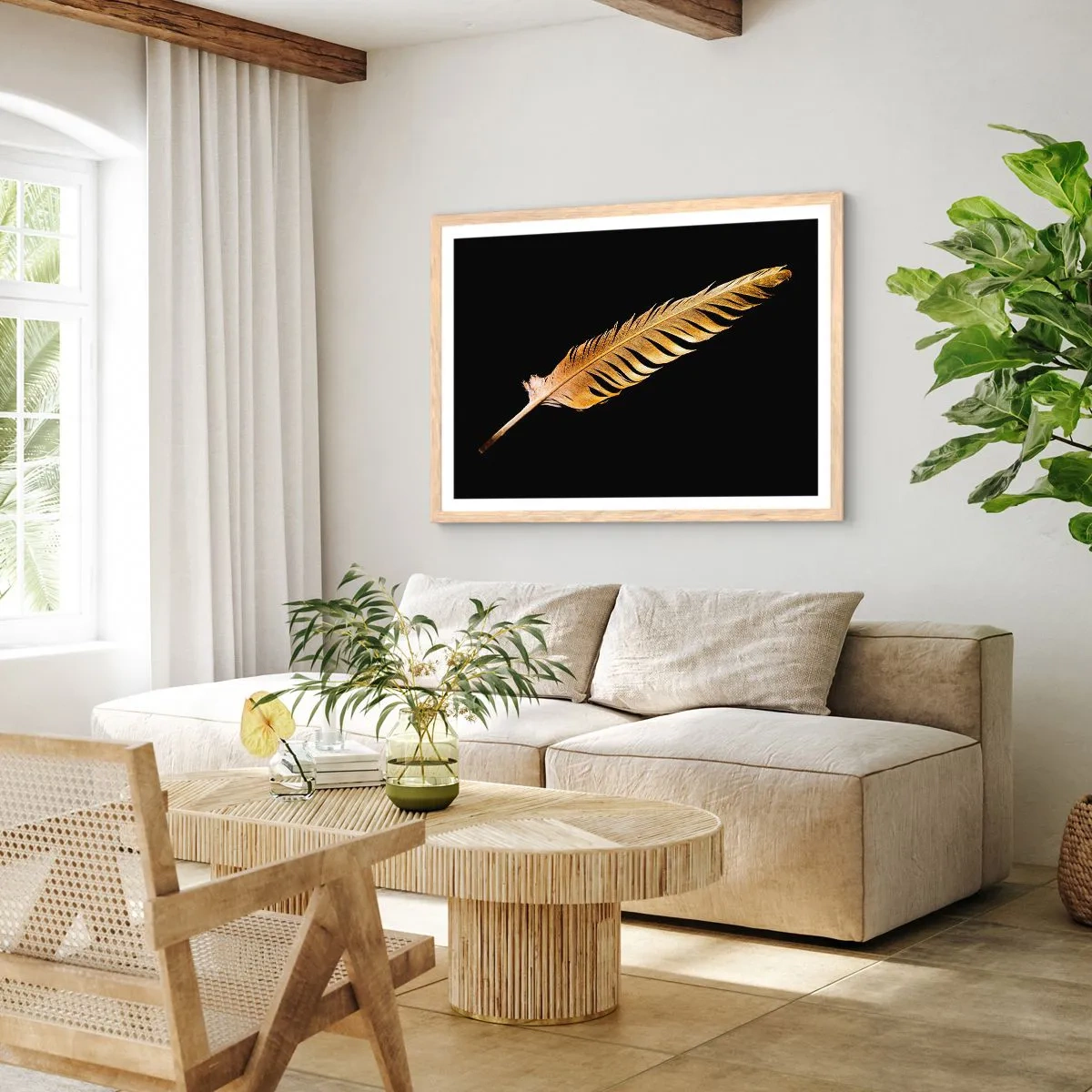 Affiche dans un chêne clair - Poster - Sans porte-plume - 100x70 cm