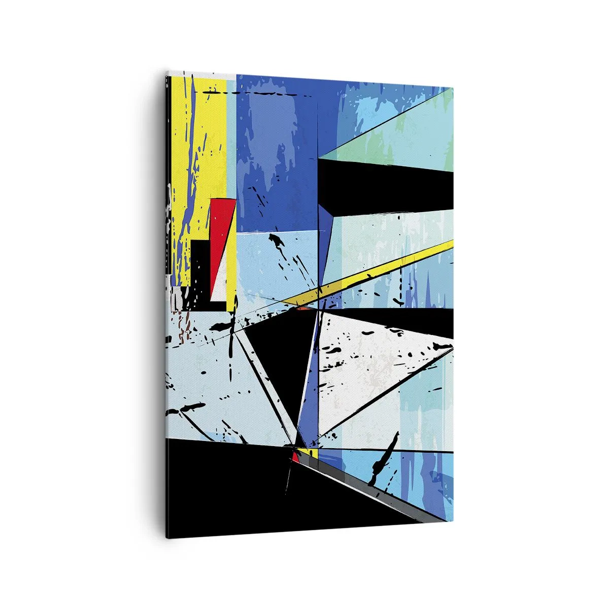 Impression sur toile - Image sur toile - Composition géométrique abstraite aux couleurs vives - 70x100cm - Regardez le monde sous un certain angle… - Décoration murale moderne pour le salon et la chambre ARTTOR