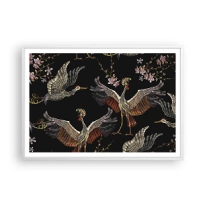 Affiche dans un cadre blanc - Poster - Un oiseau de conte de fées - 100x70 cm