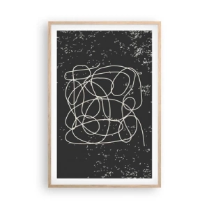 Affiche dans un chêne clair - Poster - Errance des pensées - 61x91 cm