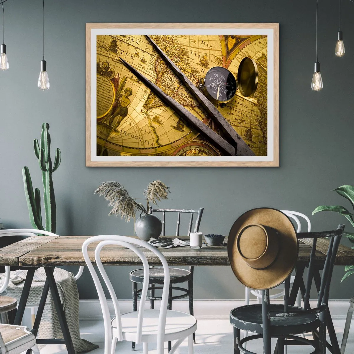 Affiche dans un chêne clair - Poster - Où sont ces trésors? - 50x40 cm