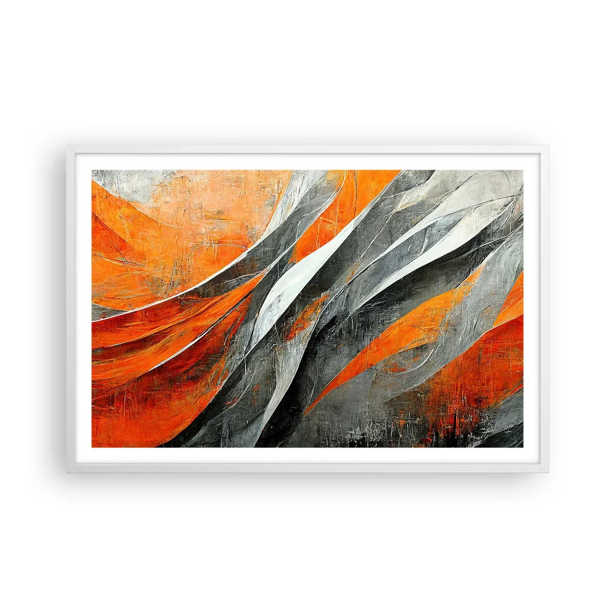 Affiche dans un cadre blanc - Poster - Chaleur et froid - 91x61 cm