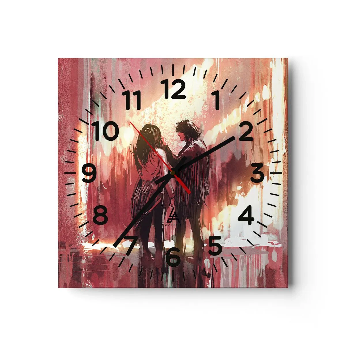 Horloge murale - Pendule murale - L'éternel spectacle de l'amour - 30x30 cm