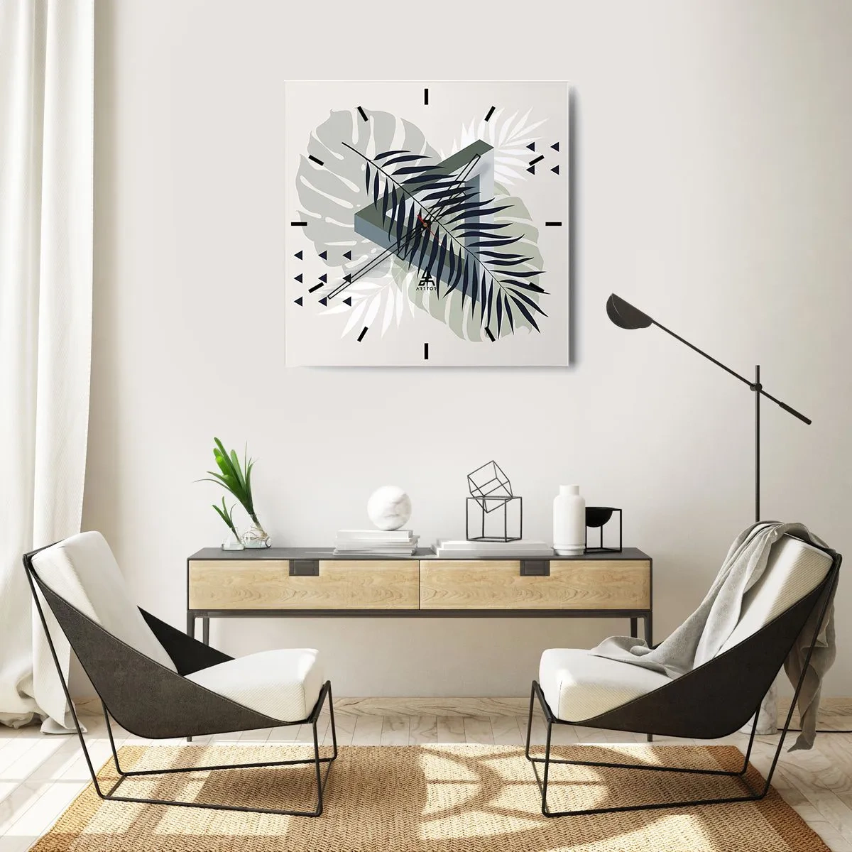 Horloge murale - Pendule murale - Nature et géométrie - deux odres? - 30x30 cm