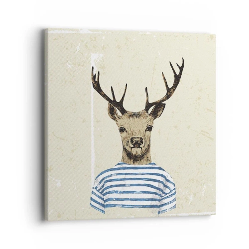 Impression sur toile - Image sur toile - Parce que j'aime les chemises rayées - 40x40 cm