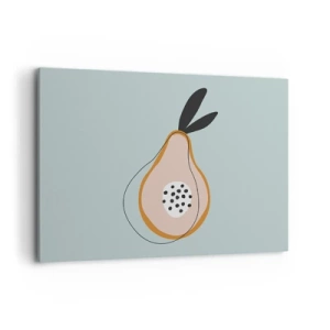 Impression sur toile - Image sur toile - Poire abstraite sur fond clair - 100x70cm - Pénétrer la nature des choses - Décoration murale moderne pour le salon et la chambre ARTTOR