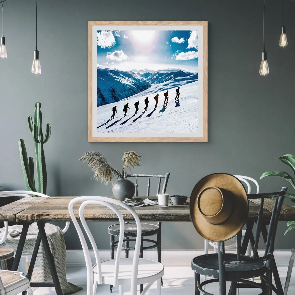 Affiche dans un chêne clair - Poster - L'équipe des conquérants - 30x30 cm