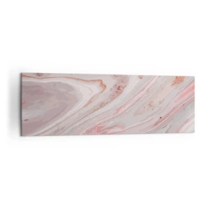 Impression sur toile - Image sur toile - Vagues abstraites dans des tons délicats de rose et de beige - 160x50cm - Rose liquide - Décoration murale moderne pour le salon et la chambre ARTTOR