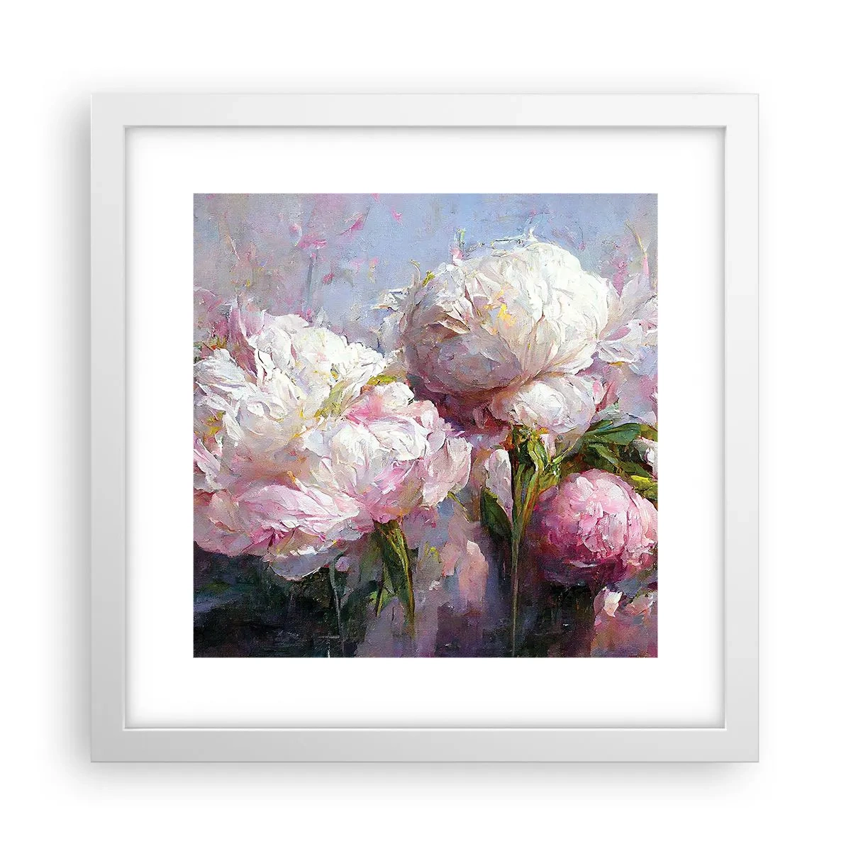 Affiche dans un cadre blanc - Poster - Un bouquet plein de vie - 30x30 cm
