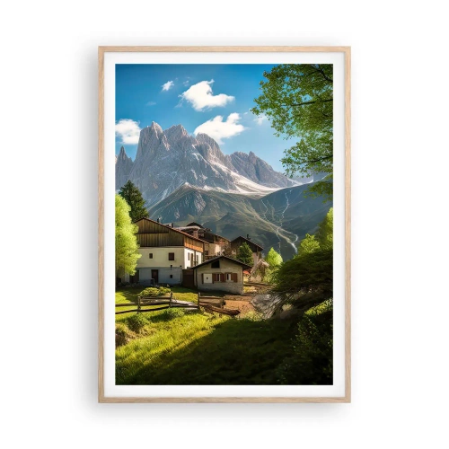 Affiche dans un chêne clair - Poster - Idylle alpine - 70x100 cm