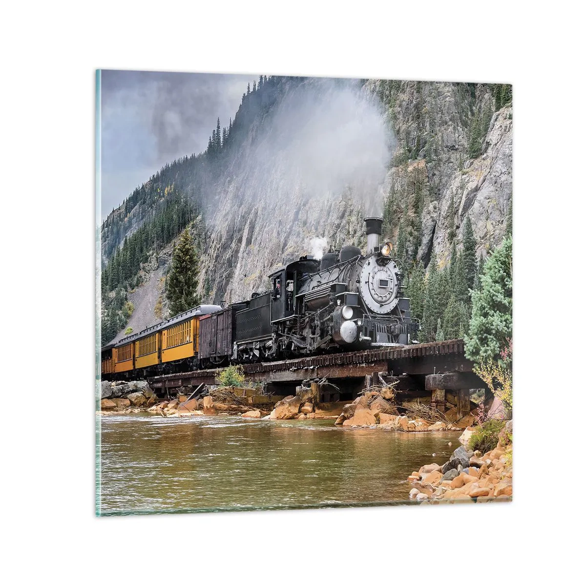 Impression sur verre - Image sur verre - Et lui jusqu'où? Jusqu'où? - 60x60 cm