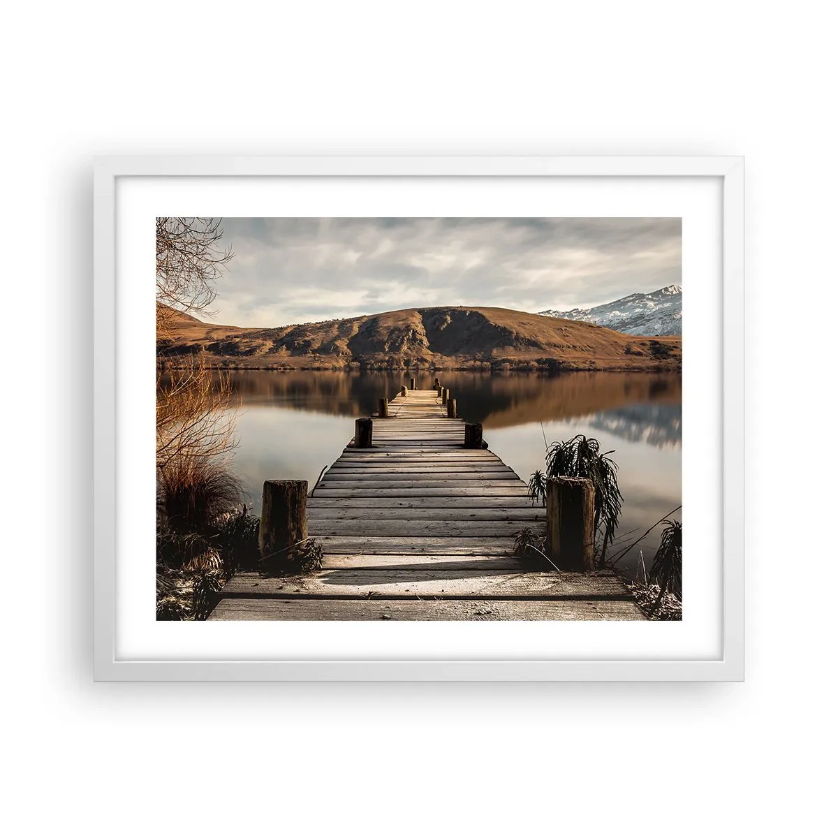 Affiche dans un cadre blanc - Poster - Paysage silencieux - 50x40 cm