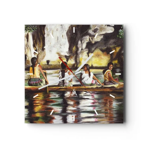 Horloge murale - Pendule murale - Dans un paradis polynésien - 40x40 cm