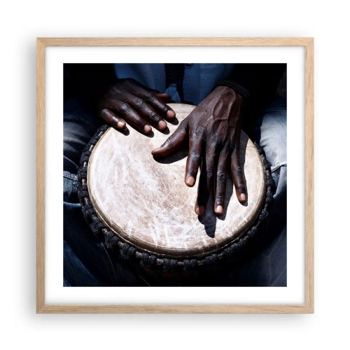 Affiche dans un chêne clair - Poster - Vis à son rythme - 50x50 cm