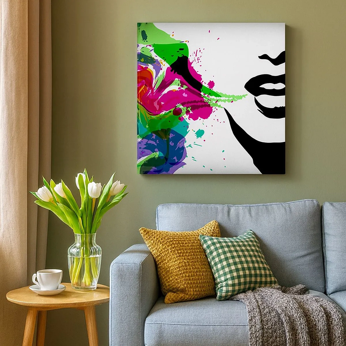 Impression sur toile - Image sur toile - Une histoire aux couleurs de l'arc-en-ciel - 30x30 cm