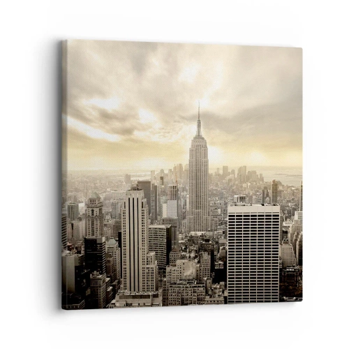 Impression sur toile - Image sur toile - New York tissé de gris - 30x30 cm