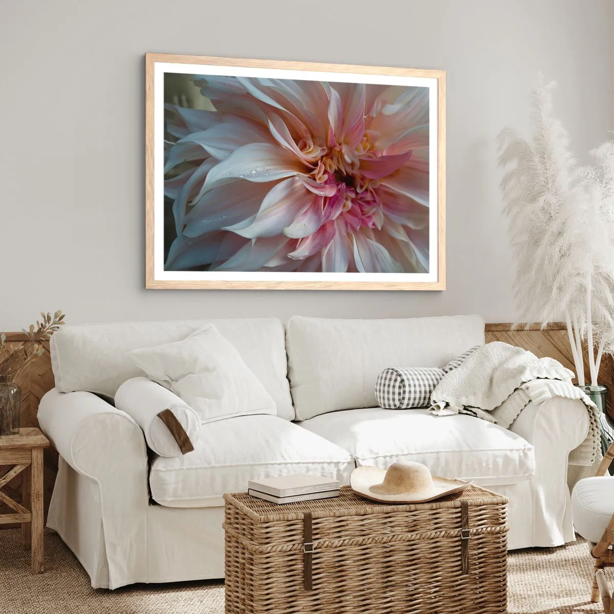 Affiche dans un chêne clair - Poster - Fraîcheur fleurissante - 50x40 cm