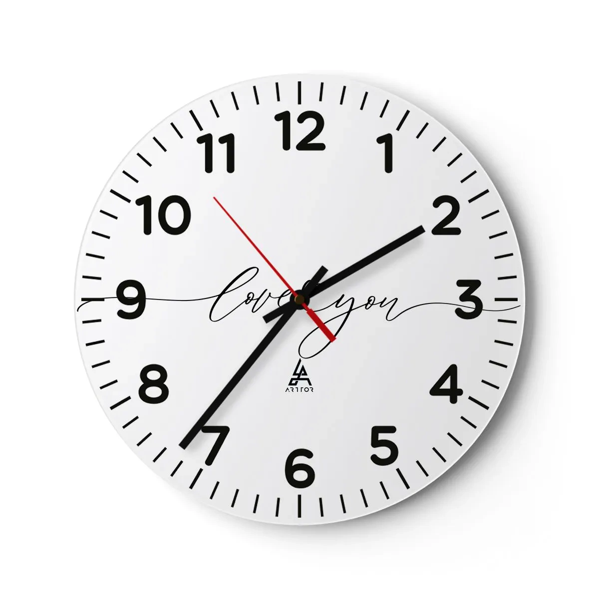 Horloge murale - Pendule murale - Noir sur blanc - 30x30 cm