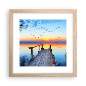 Affiche dans un chêne clair - Poster - Il est temps de rentrer... - 30x30 cm