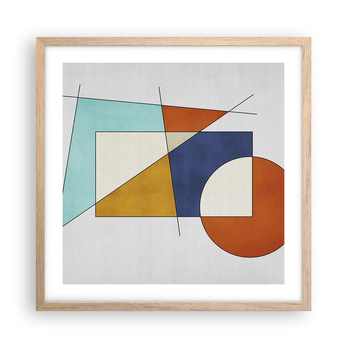 Affiche dans un chêne clair - Poster - Abstraction : plaisir moderniste - 50x50 cm