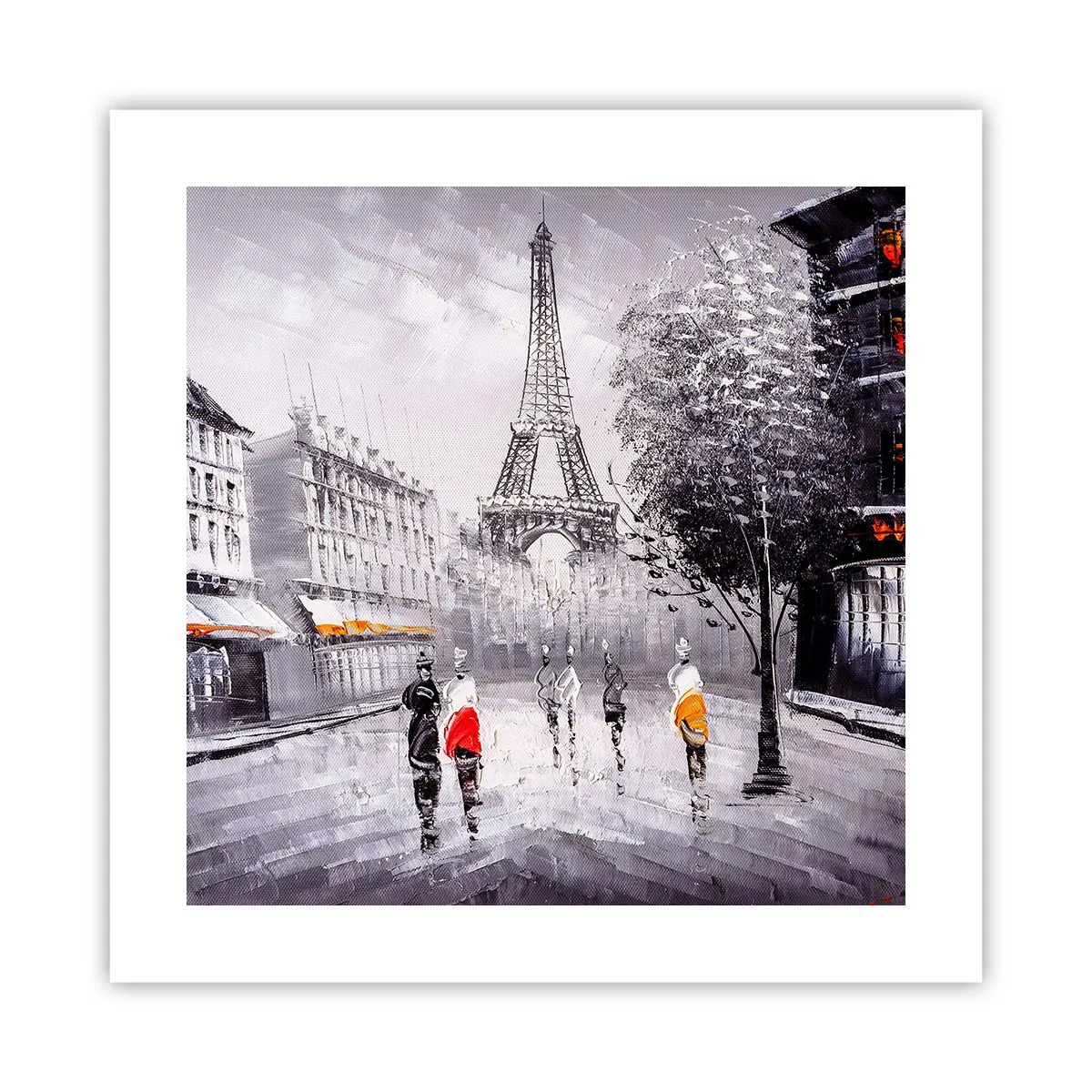 Affiche - Poster - Balade parisienne - 40x40 cm