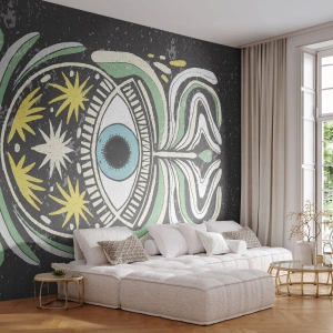 Papier Peint Photo Standard Eco - Rituels tribaux - Bohème, Œil, Pastel - 450x315 cm