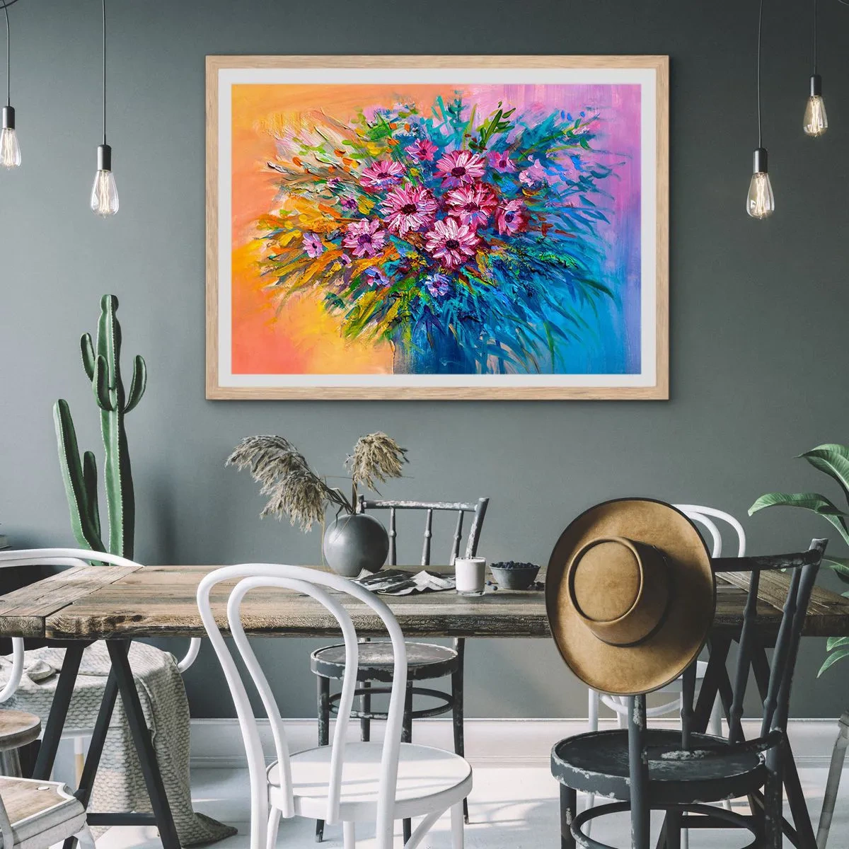 Affiche dans un chêne clair - Poster - Énergie de la vie - 50x40 cm