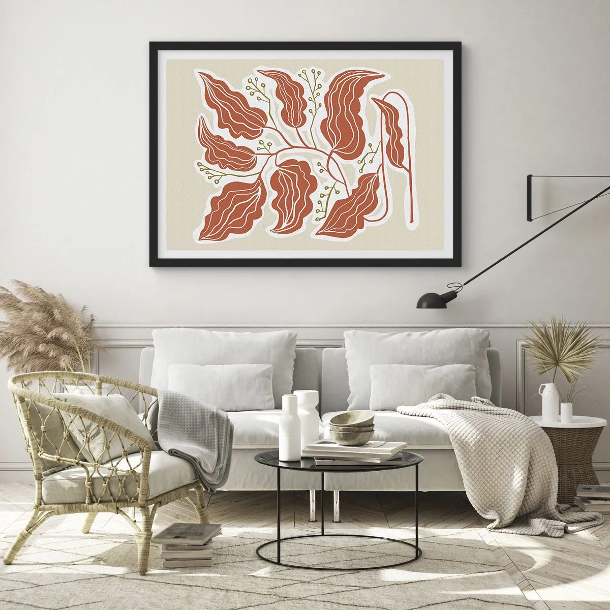 Affiche dans un cadre noir - Poster - Folk et coloré - 50x40 cm