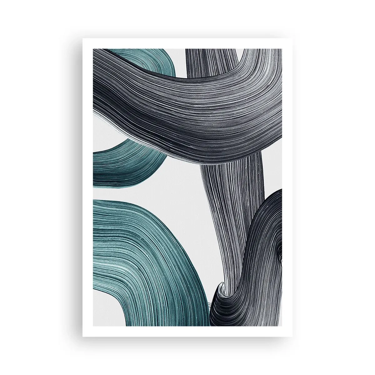 Affiche - Poster - Sentiers émeraude et noirs - 70x100 cm