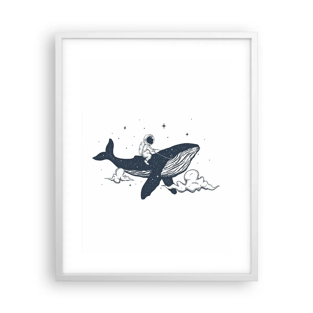 Affiche dans un cadre blanc - Poster - Aventure spatiale - 40x50 cm
