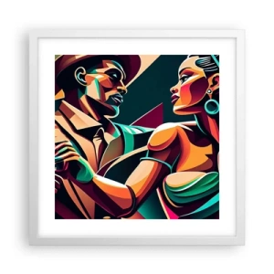 Affiche dans un cadre blanc - Poster - Au rythme du coeur - 40x40 cm