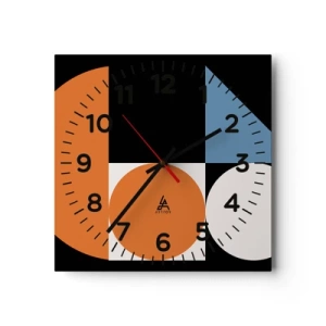 Horloge murale - Pendule murale - Rangement de figures - 30x30 cm