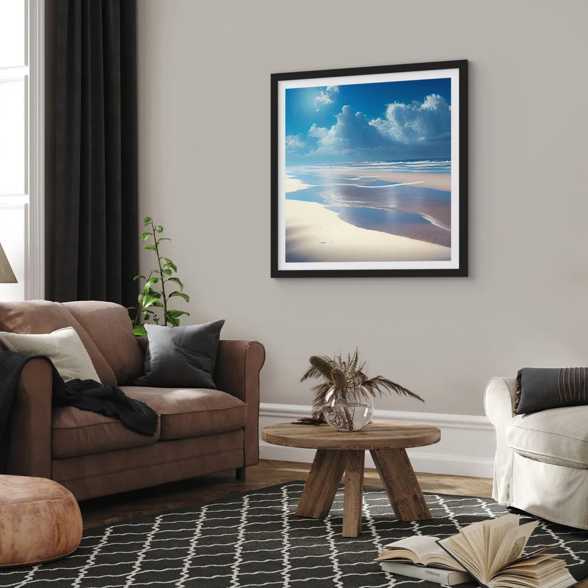 Affiche dans un cadre noir - Poster - Des vacances paradisiaques - 40x40 cm