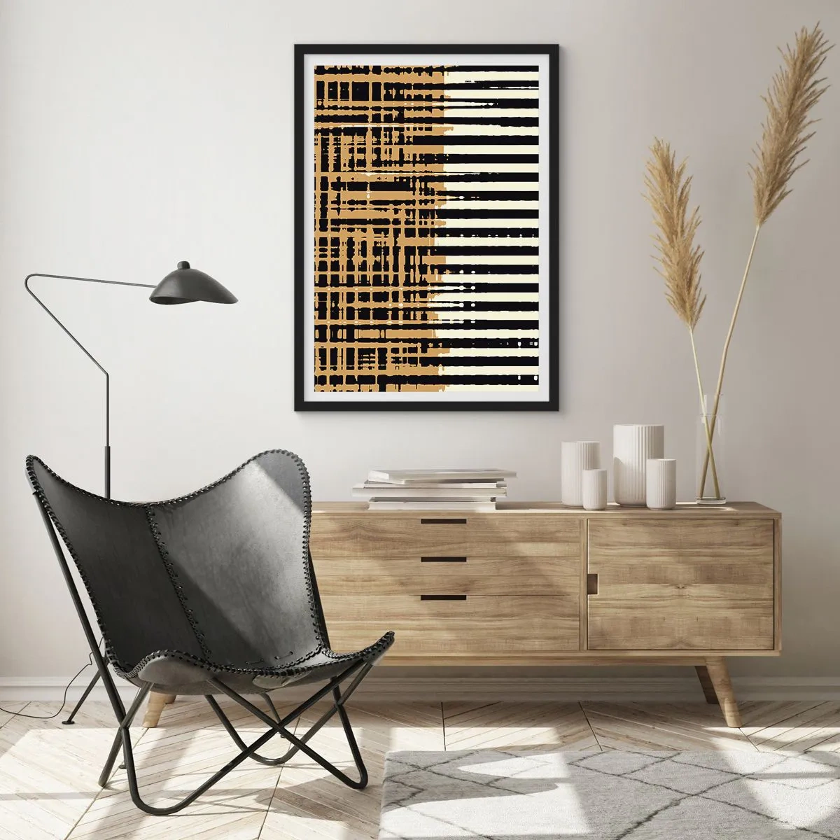 Affiche dans un cadre noir - Poster - Abstraction architecturale - 40x50 cm
