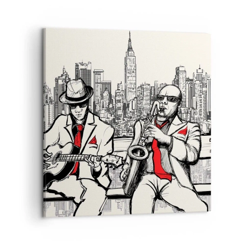 Impression sur toile - Image sur toile - improvisation new-yorkaise - 50x50 cm