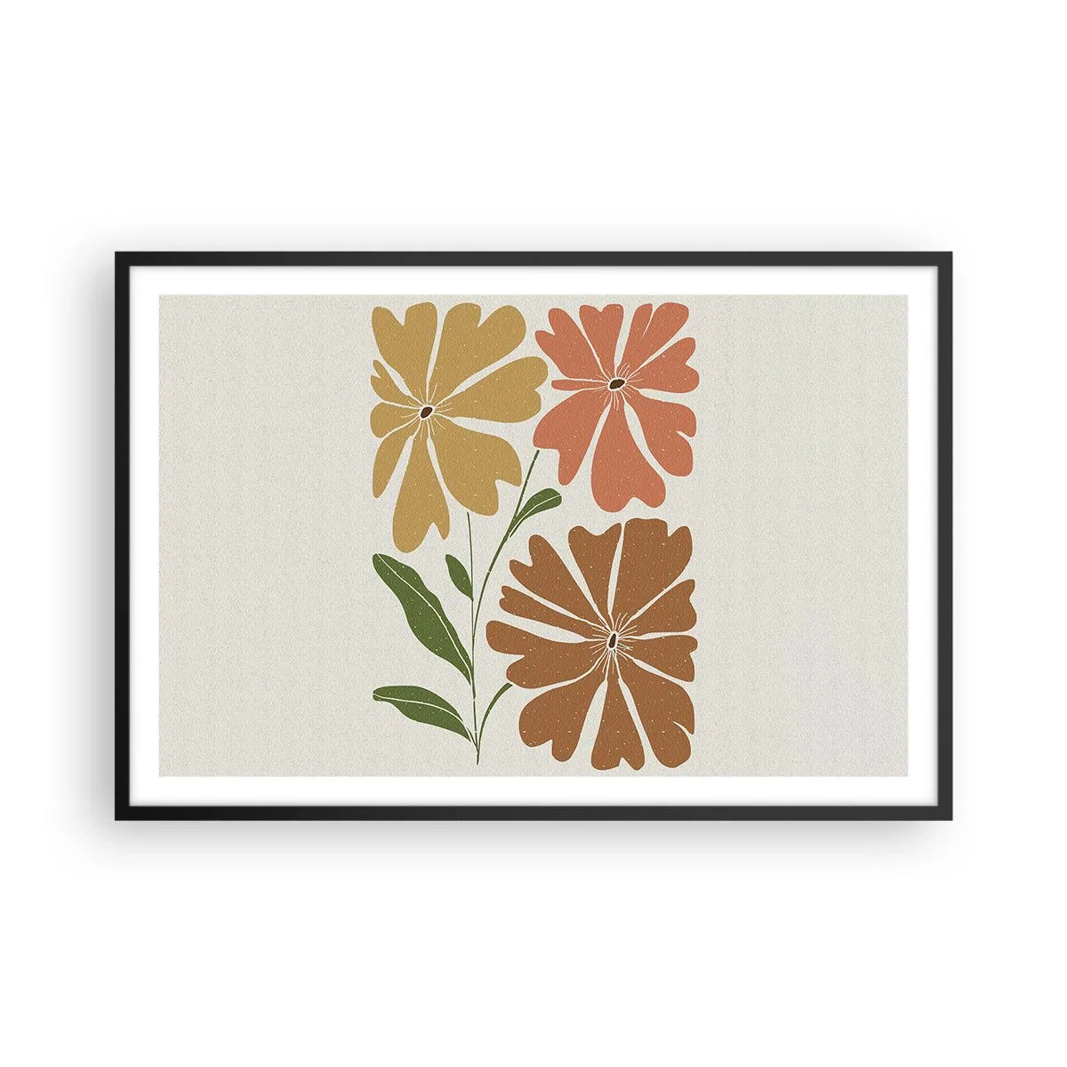 Affiche dans un cadre noir - Poster - Nature et géométrie - 91x61 cm